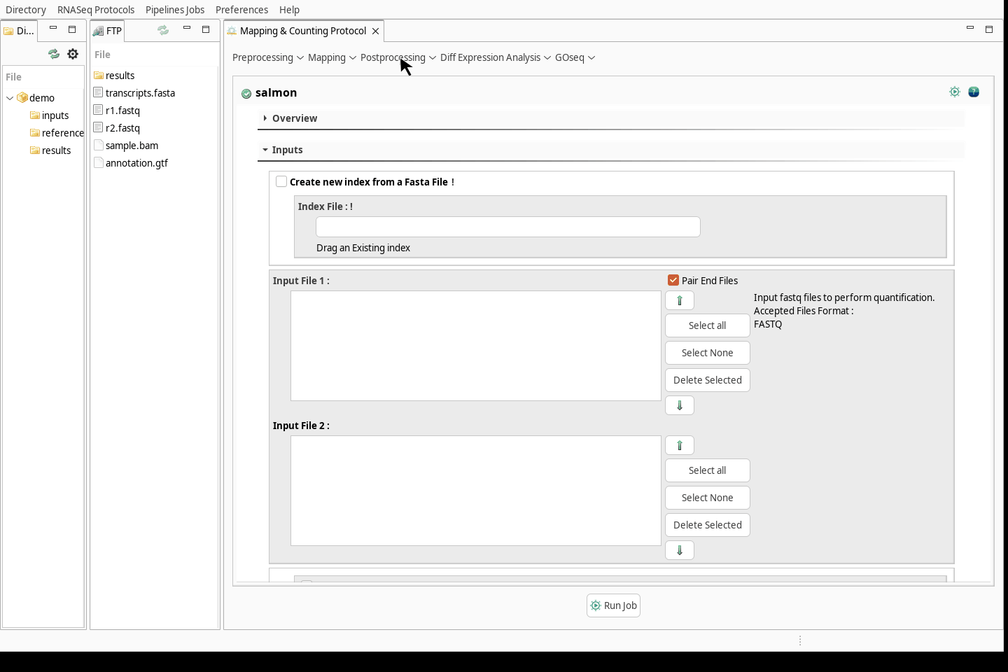 Figure 26: configuring Salmon in RNASeq