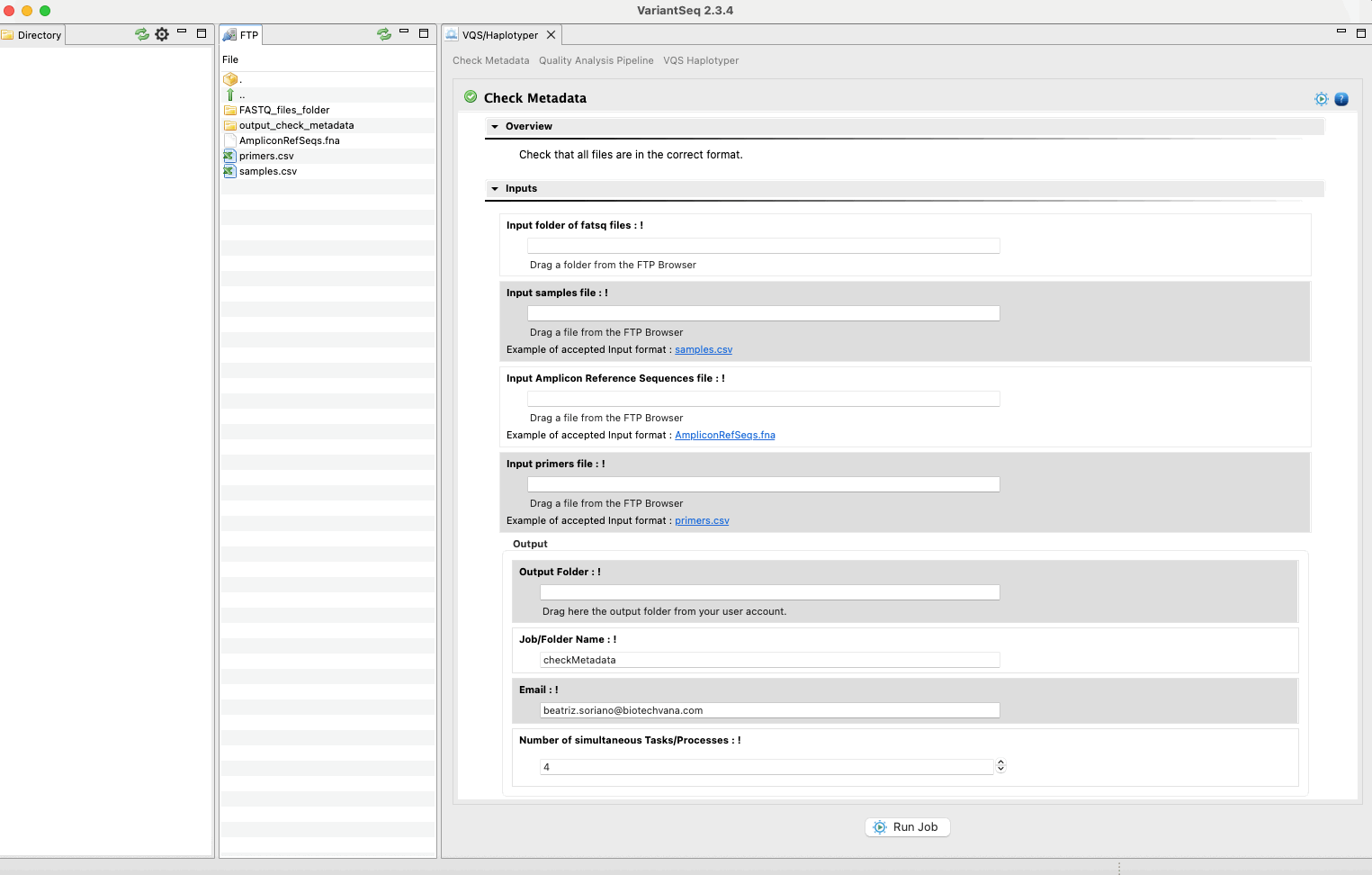Figure 46: Using the GPRO interface for Check Metadata.