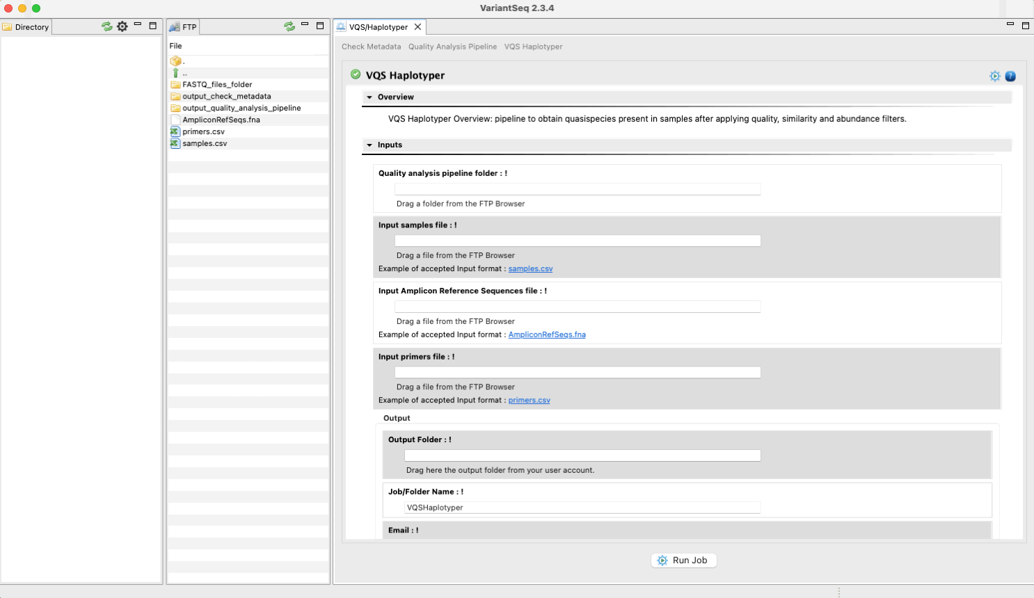 Figure 48: Using the GPRO interface for VQS Haplotyper.